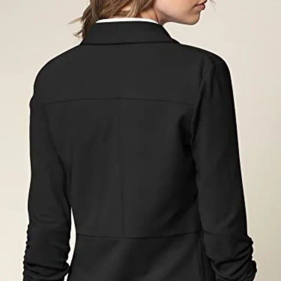 3/4 Sleeve Blazer Open Front Cardigan Jacket Work Office Chic Minimal